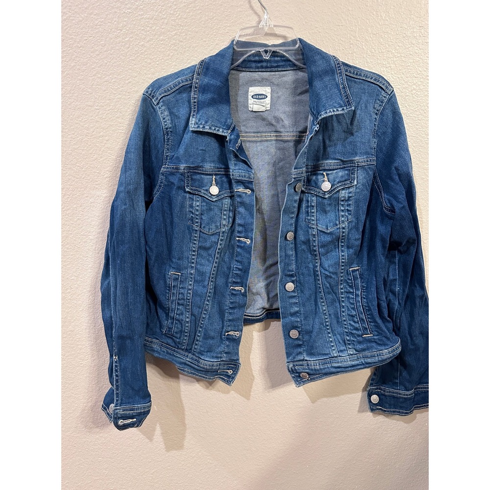 Old Navy Denim Jacket Size L Jean Trucker Jacket Classic Casual Everyday‎